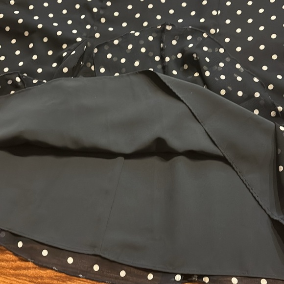 NWT LIZ & CO black polka dots fit flare 1/2 pleated skirt lined side zipper 16 - Picture 11 of 11